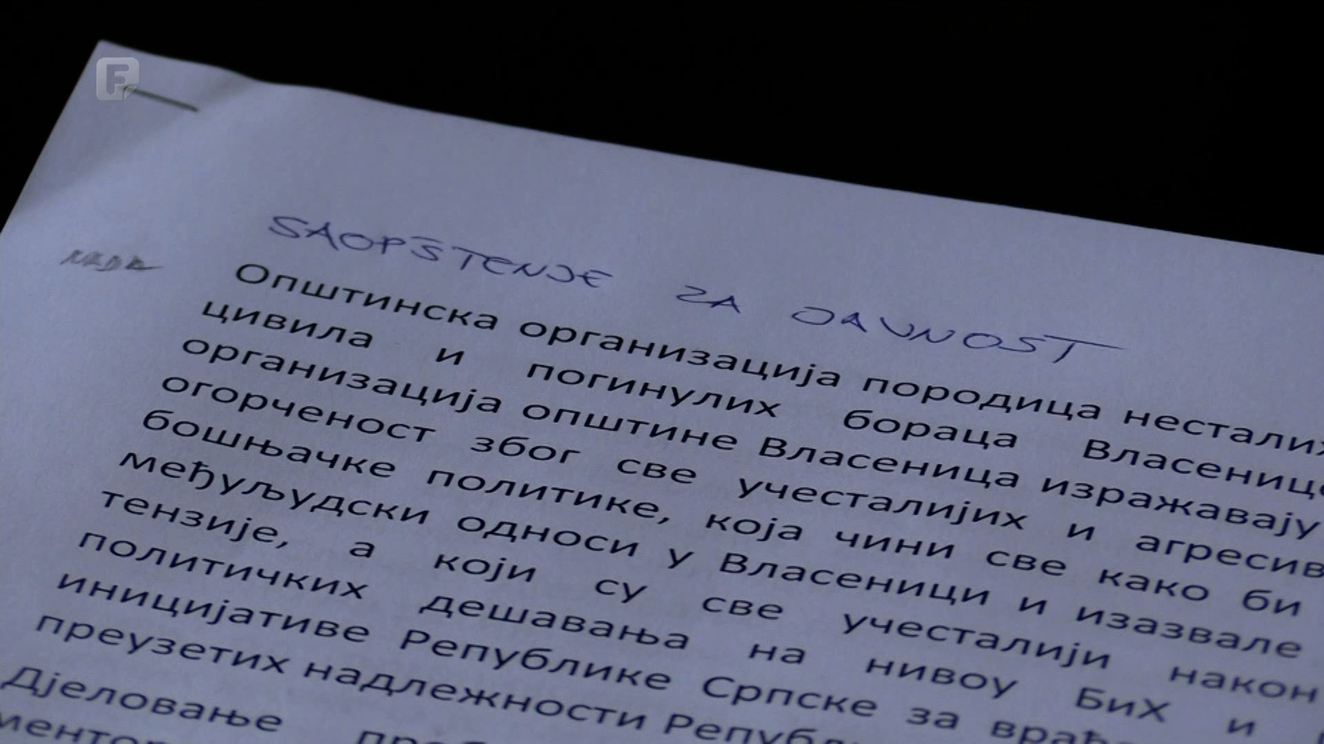 Boračke organizacije opštine Vlasenica optužuju Bošnjake za dizanje tenzije